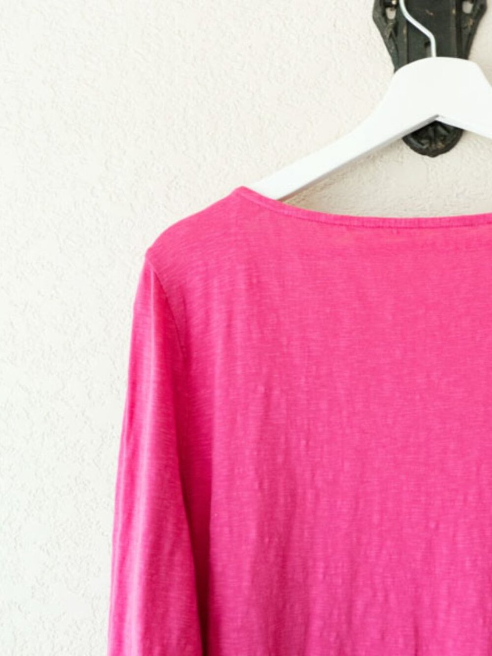 Talbots Pink Tassel Top XL Eyelet Hem Boho Cotton Tunic 3/4 Sleeve Peasant - Picture 10 of 13